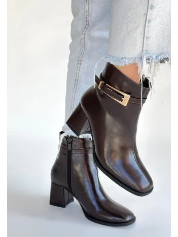 Rivav Acı Kahve Rugan Topuklu Bot Rivav Acı Kahve Rugan Topuklu Bot