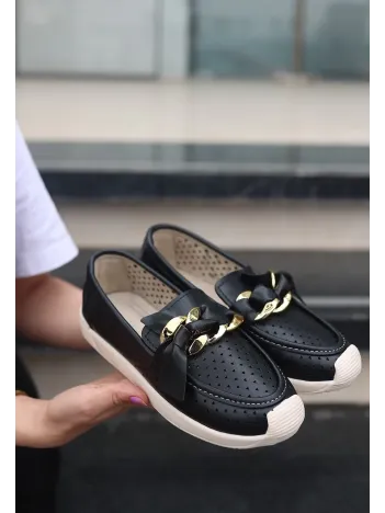 Riwan Siyah Cilt Babet Ayakkabı