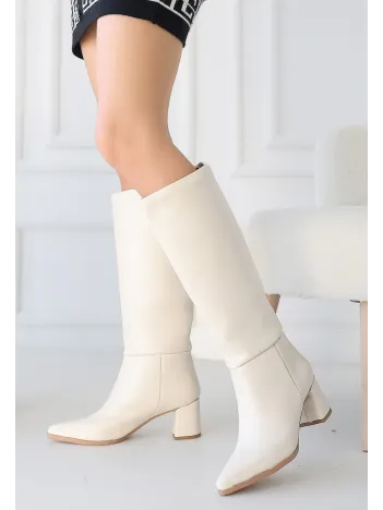 Roksa Ten Cilt Topuklu Çizme Roksa Ten Cilt Topuklu Çizme