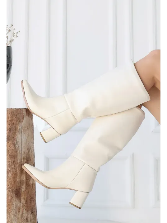 Roksa Ten Cilt Topuklu Çizme Roksa Ten Cilt Topuklu Çizme