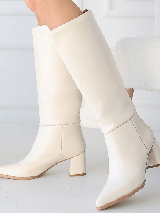 Roksa Ten Cilt Topuklu Çizme Roksa Ten Cilt Topuklu Çizme