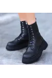 Roxan Siyah Cilt Bağcıklı Bot Roxan Siyah Cilt Bağcıklı Bot