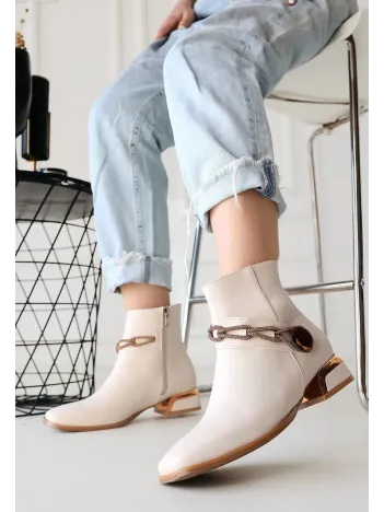 Roxani Bej Cilt Topuklu Bot