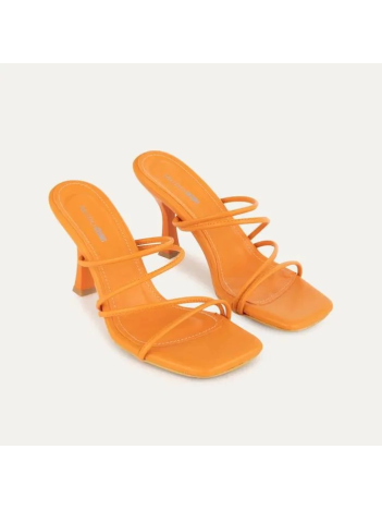 Sabıo Turuncu Cilt Topuklu Terlik