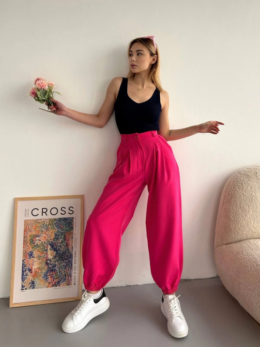 Şalvar pantolon fuşya s23202 Şalvar pantolon fuşya s23202