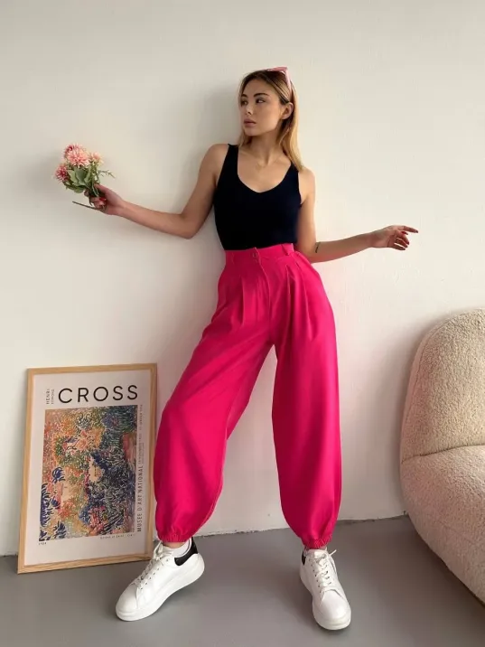 Şalvar Pantolon Fuşya S23202