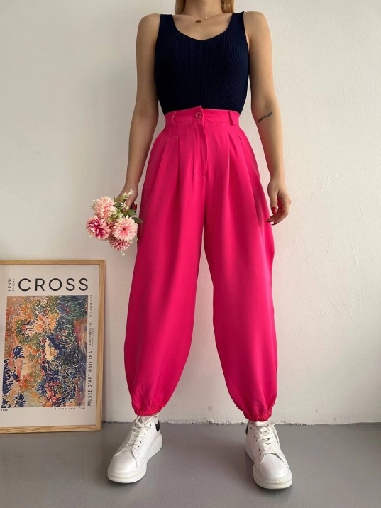 Şalvar pantolon fuşya s23202 Şalvar pantolon fuşya s23202