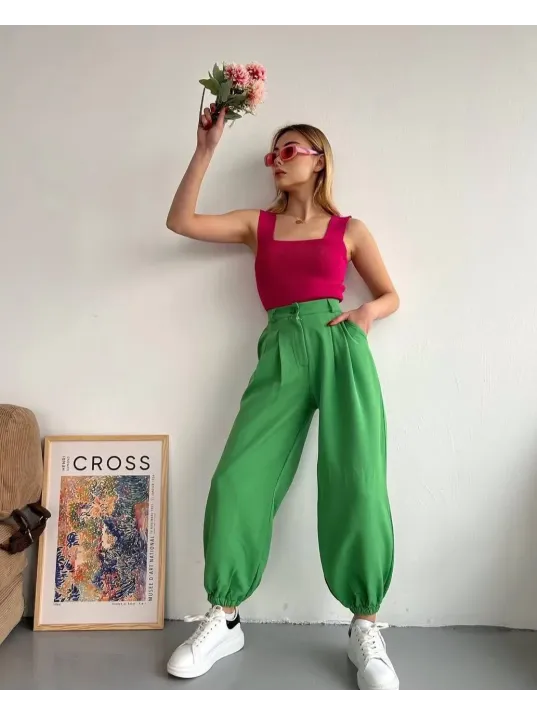 Şalvar Pantolon Yeşil S23202