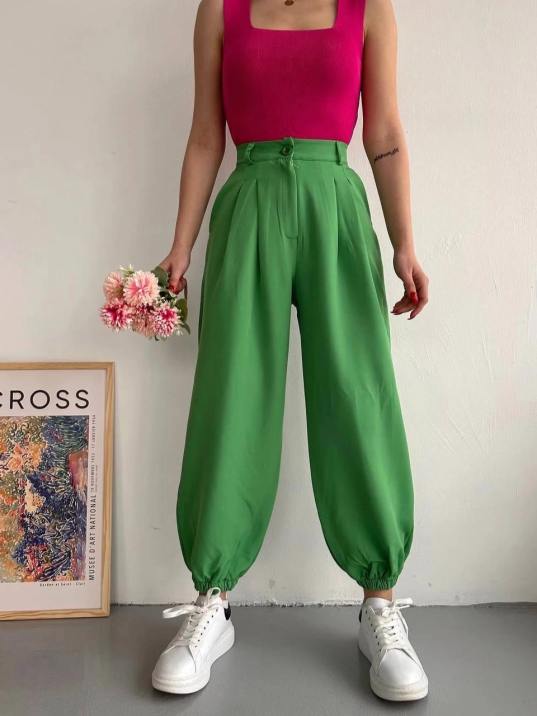 Şalvar pantolon yeşil s23202 Şalvar pantolon yeşil s23202