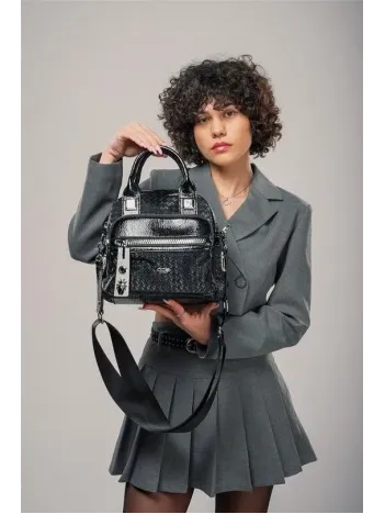 Şaty Siyah Cilt Ve Omuz Çantası