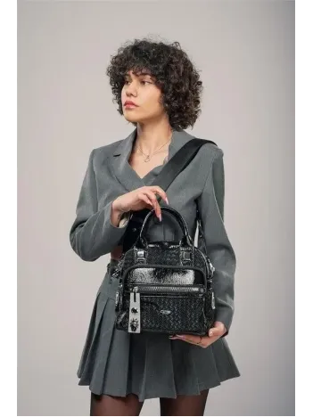 Şaty Siyah Cilt Ve Omuz Çantası