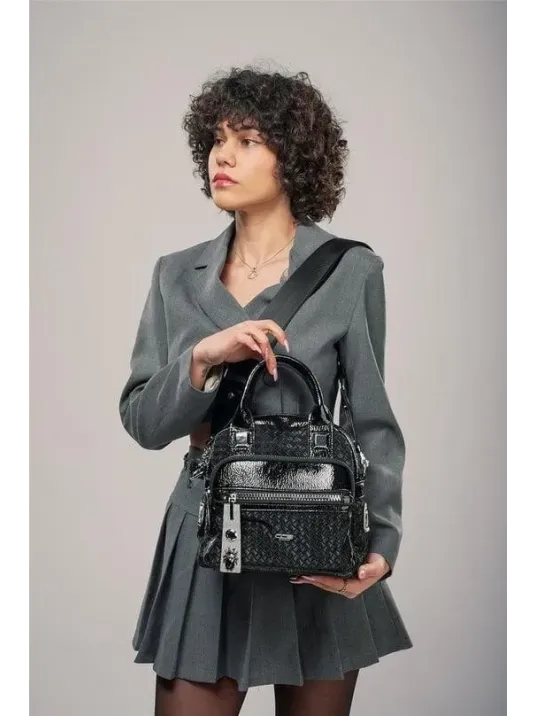 Şaty Siyah Cilt Ve Omuz Çantası