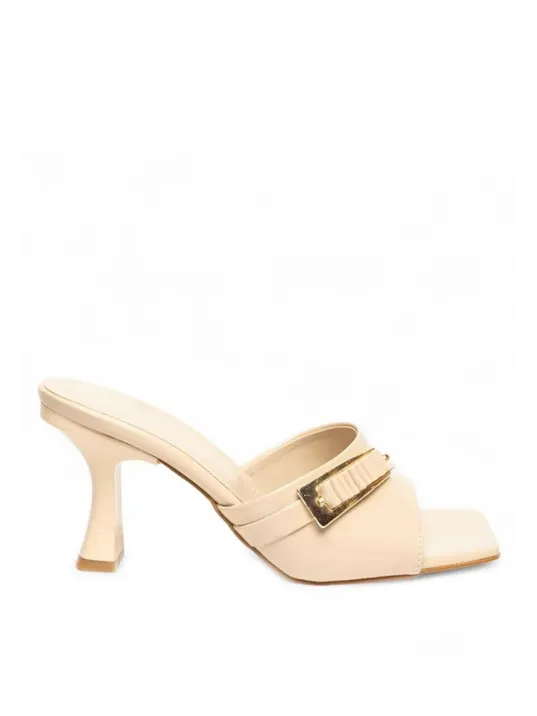 Sief Bej Rugan Topuklu Terlik