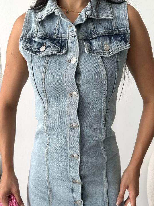 Sıfır kol kar yıkama tunik ceket mavi d2520 Sıfır kol kar yıkama tunik ceket mavi d2520