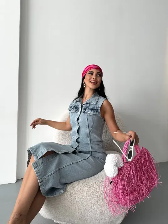 Sıfır Kol Kar Yıkama Tunik Ceket Mavi D2520 Sıfır Kol Kar Yıkama Tunik Ceket Mavi D2520