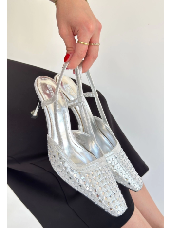 Sione Gümüş Cilt Topuklu Ayakkabı Sione Gümüş Cilt Topuklu Ayakkabı