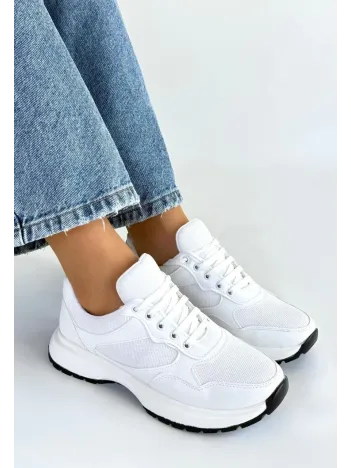 Slar Beyaz Cilt Bağcıklı Spor Ayakkabı