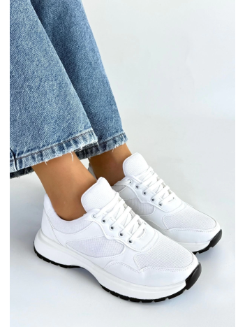 Slar Beyaz Cilt Bağcıklı Spor Ayakkabı Slar Beyaz Cilt Bağcıklı Spor Ayakkabı