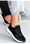 Slar Siyah Cilt Simli Bağcıklı Spor Ayakkabı