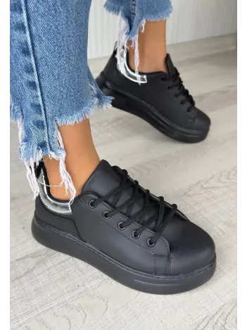 Sofio Siyah Cilt Bağcıklı Spor Ayakkabı Sofio Siyah Cilt Bağcıklı Spor Ayakkabı