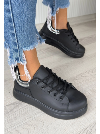 Sofio Siyah Cilt Bağcıklı Spor Ayakkabı Sofio Siyah Cilt Bağcıklı Spor Ayakkabı