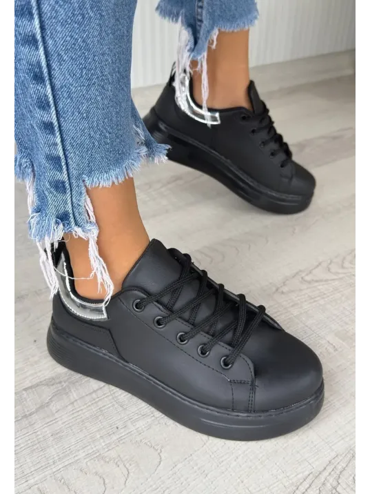 Sofio Siyah Cilt Bağcıklı Spor Ayakkabı Sofio Siyah Cilt Bağcıklı Spor Ayakkabı