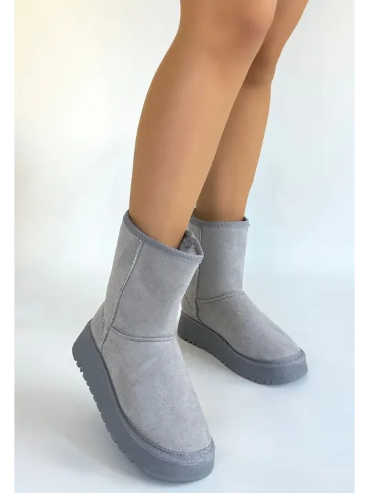 Sophia Gri Süet Bot Sophia Gri Süet Bot