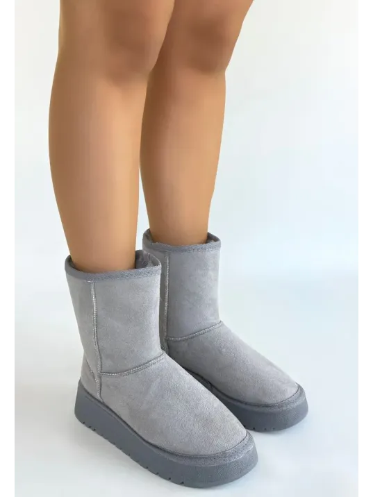 Sophia Gri Süet Bot Sophia Gri Süet Bot