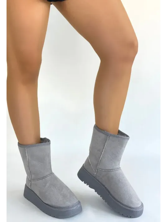 Sophia Gri Süet Bot Sophia Gri Süet Bot