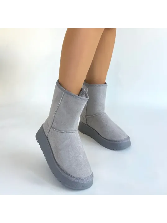 Sophia Gri Süet Bot Sophia Gri Süet Bot