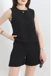 Şortlu Ayrobin Takım Siyah