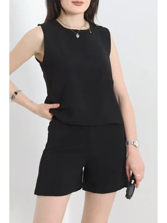 Şortlu Ayrobin Takım Siyah