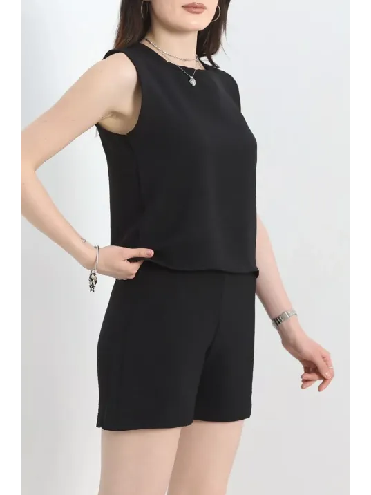 Şortlu Ayrobin Takım Siyah