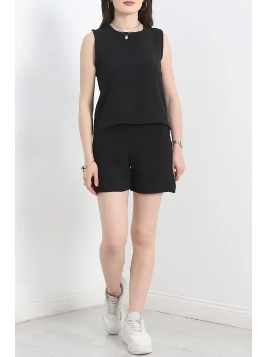 Şortlu Ayrobin Takım Siyah