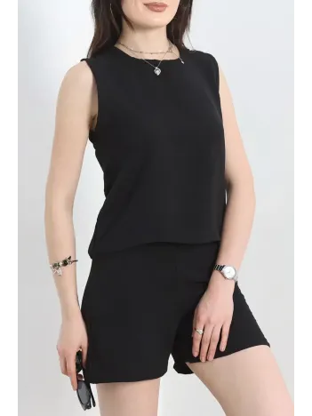 Şortlu Ayrobin Takım Siyah