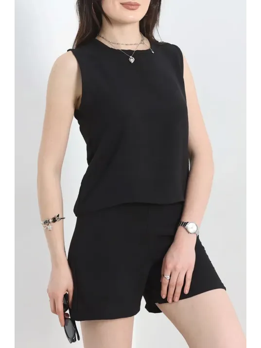 Şortlu Ayrobin Takım Siyah