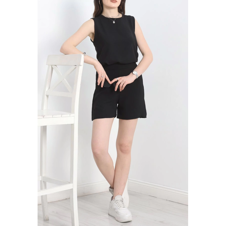 Şortlu Ayrobin takım siyah Şortlu Ayrobin takım siyah