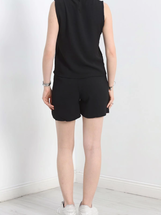 Şortlu Ayrobin takım siyah