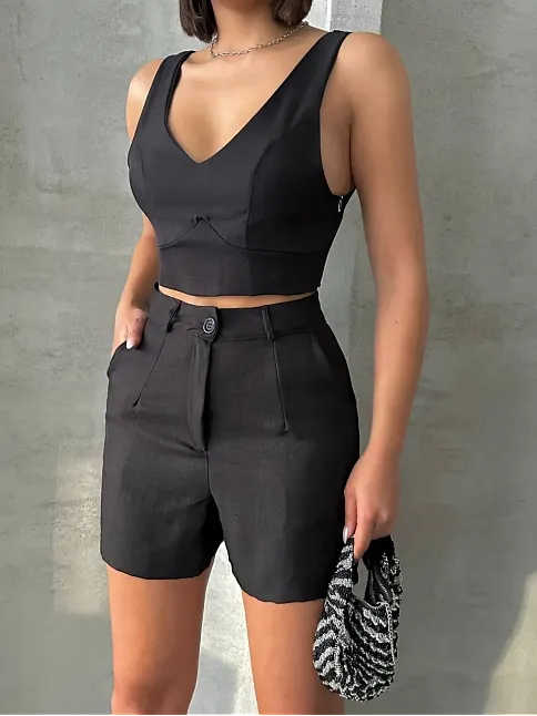 Şortlu Keten Takım S255014