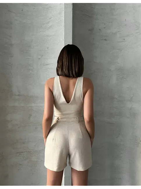 Şortlu Keten Takım S255014