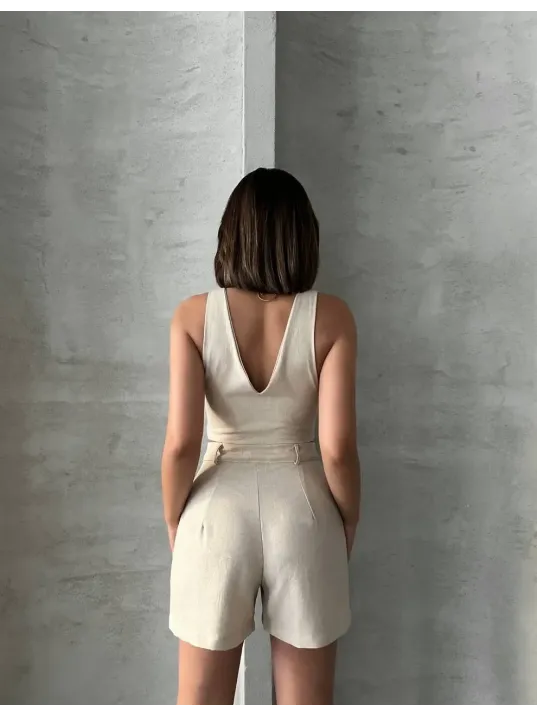 Şortlu Keten Takım S255014 Şortlu Keten Takım S255014