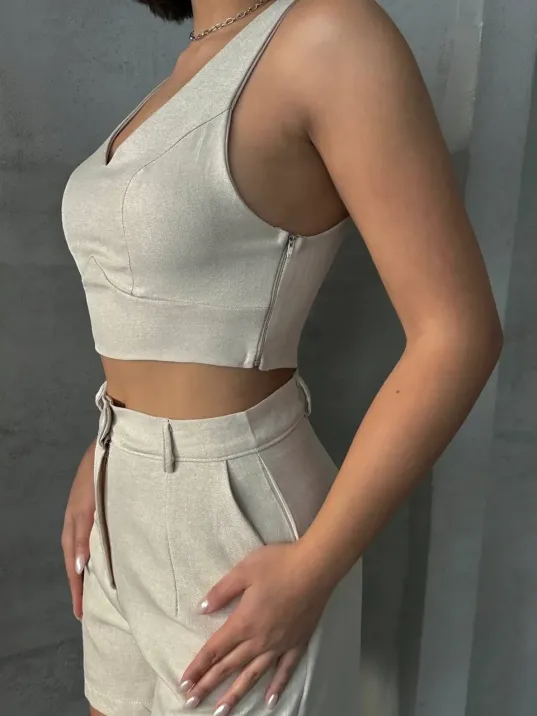 Şortlu Keten Takım S255014 Şortlu Keten Takım S255014