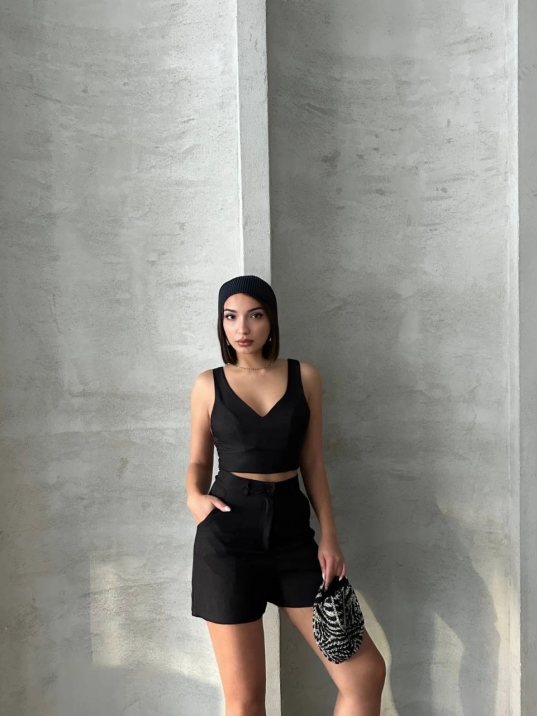 Şortlu keten takım s255014 Şortlu keten takım s255014