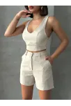 Şortlu Keten Takım S255014 Şortlu Keten Takım S255014