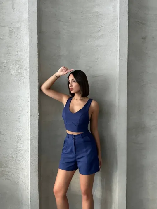 Şortlu Keten Takım S255014