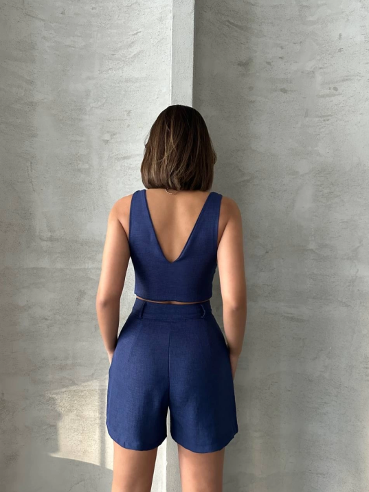 Şortlu keten takım s255014