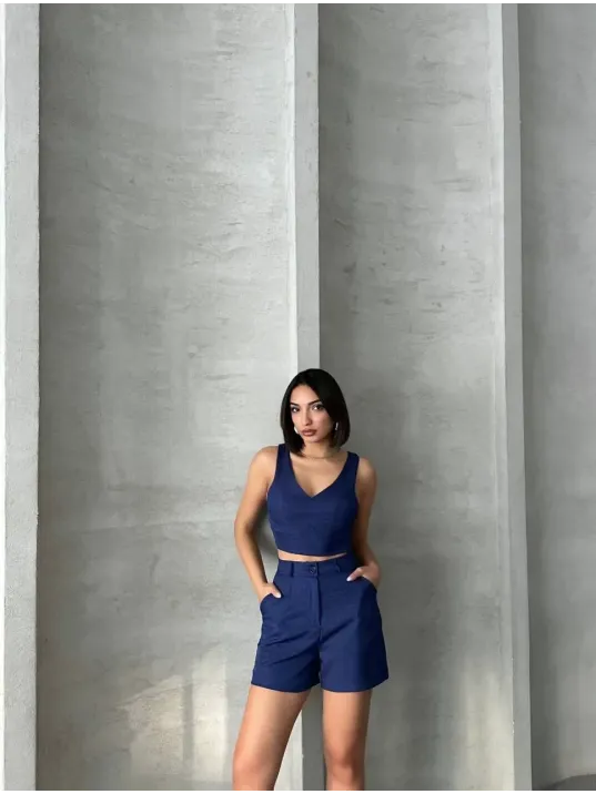 Şortlu Keten Takım S255014