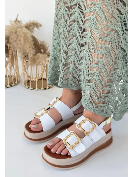 Stan Beyaz Cilt Sandalet Stan Beyaz Cilt Sandalet