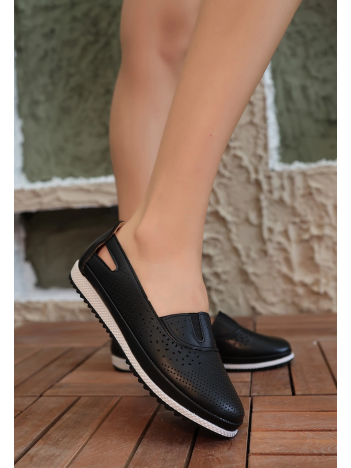 Stemi Siyah Cilt Babet Ayakkabı