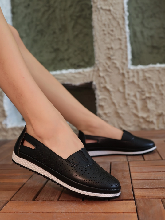 Stemi Siyah Cilt Babet Ayakkabı